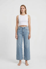Jeans Donna Wide Leg Cropped – Denim Chiaro