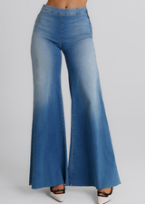 Jeans Donna Palazzo – Denim Chiaro Effetto Vintage Fluido