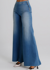 Jeans Donna Palazzo – Denim Chiaro Effetto Vintage Fluido
