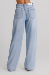 Jeans wide leg in denim chiaro