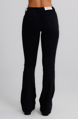 Jeans Donna Flare Fit Nero con Micro Strass – Vita Media, Effetto Glam Slanciante