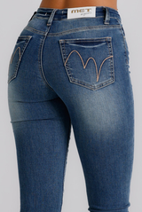 Jeans Donna Flare Fit Denim Medio – Vita Media, Gamba Svasata Effetto Slanciante