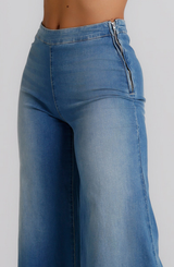 Jeans Donna Palazzo – Denim Chiaro Effetto Vintage Fluido