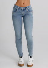 Jeans Donna Straight Slim Fit Denim Chiaro – Vita Media, Linea Essenziale