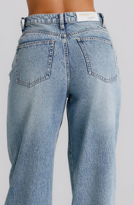 Jeans wide leg effetto used