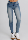Jeans Donna Slim Fit Denim Chiaro – Vita Media, Effetto Second Skin