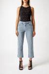 Jeans Donna Cropped Straight – Denim Chiaro Lavaggio Vintage