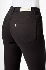 Jeans Donna Flare Fit Nero con Micro Strass – Vita Media, Effetto Glam Slanciante