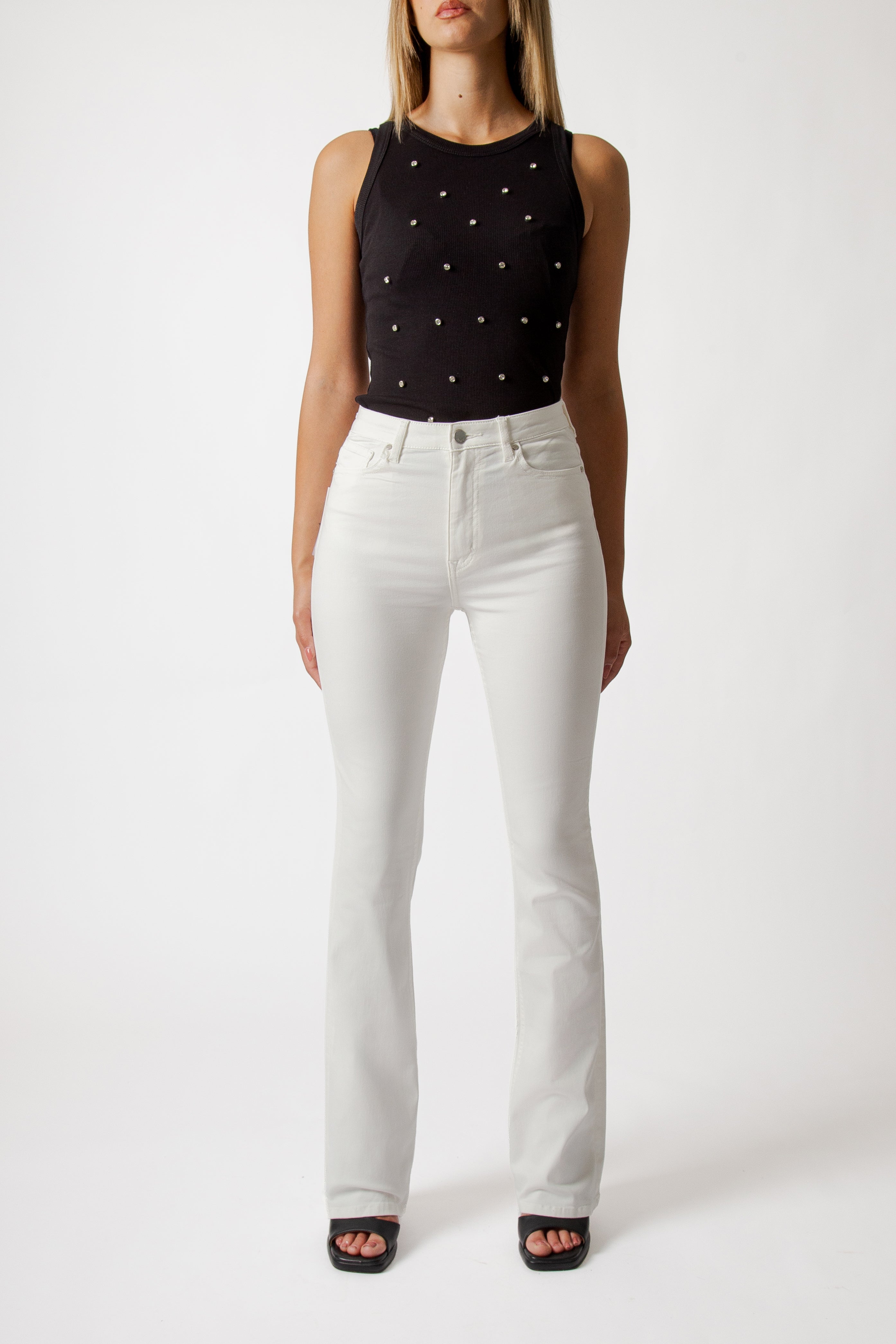 High-Waisted Colored Flare Pants